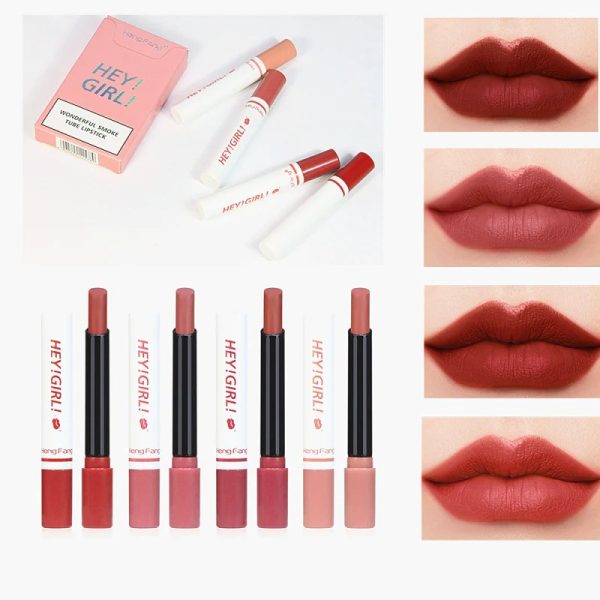 4-in-1 Cigarette Matte Lipstick Set – Long-Lasting & Non-Sticky