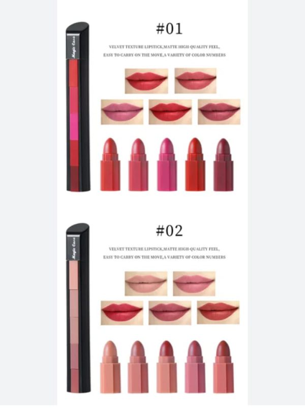 Huda Beauty 5-in-1 Nude Matte Lipsticks – Long Lasting & Waterproof