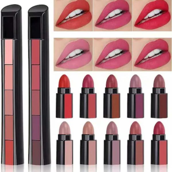 Huda Beauty 5-in-1 Nude Matte Lipsticks – Long Lasting & Waterproof