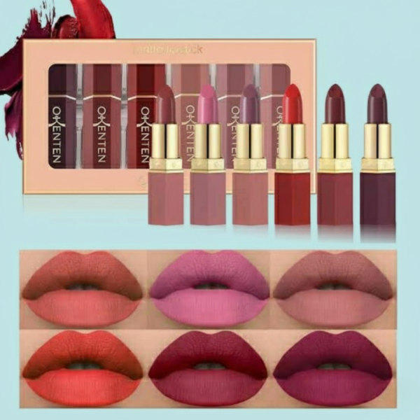 OKENTEN 6-Pcs Lipstick Set – Creamy, Vibrant & Long-Lasting